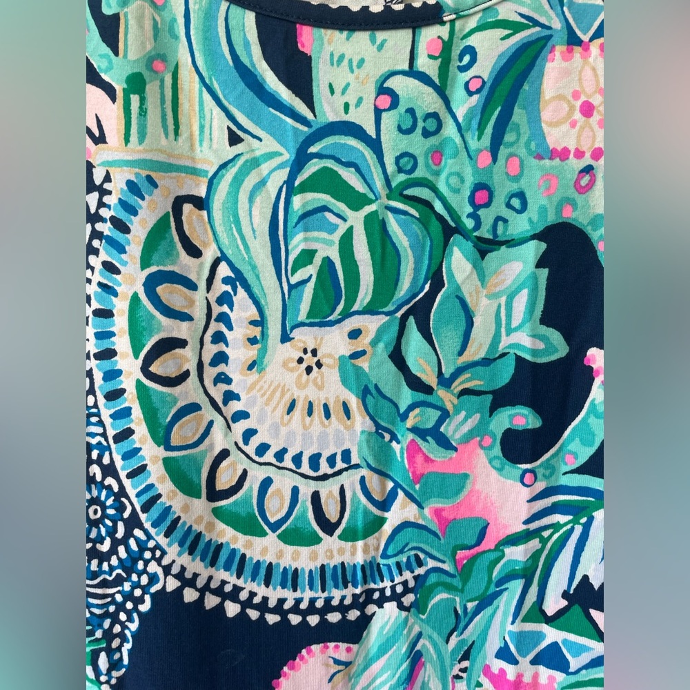 Lilly Pulitzer Wynne Maxi Dress Looking sharp Size XL Side Slits Animal Print - Picture 2 of 8